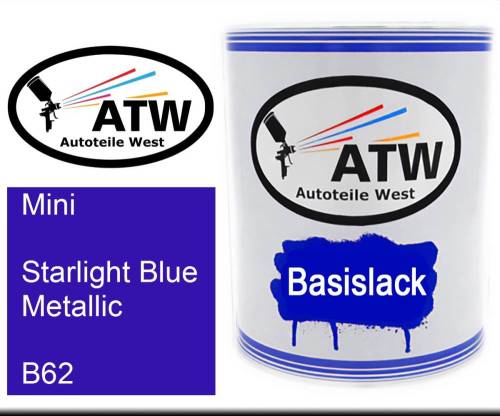 Mini, Starlight Blue Metallic, B62: 1L Lackdose, von ATW Autoteile West.